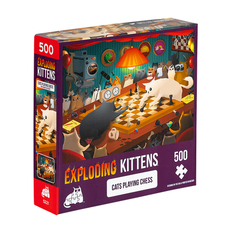 Exploding Kittens Puzzle Cats Playing Chess 1,000 pieces