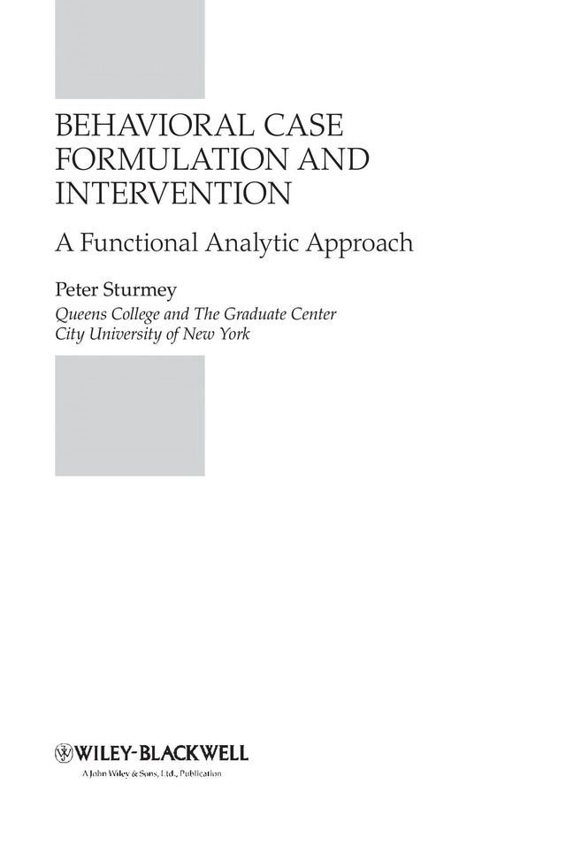 Behavioral Case Formulation and Intervention