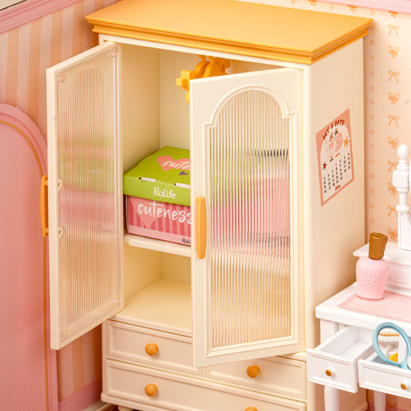 Rolife: Lovely Pink Bedroom - Super Creator Plastic DIY Miniature Puzzle