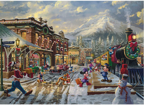 Harlington Thomas Kinkade PQ - Mickey & Minnie Candy Cane Express 1000 Piece Puzzle