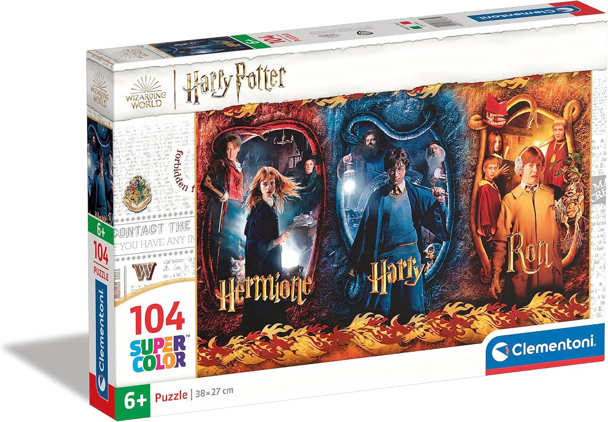 Clementoni Harry Potter - Harry, Hermoine, Ron Jigsaw Puzzle - 104 Piece - Supercolor - (61885)