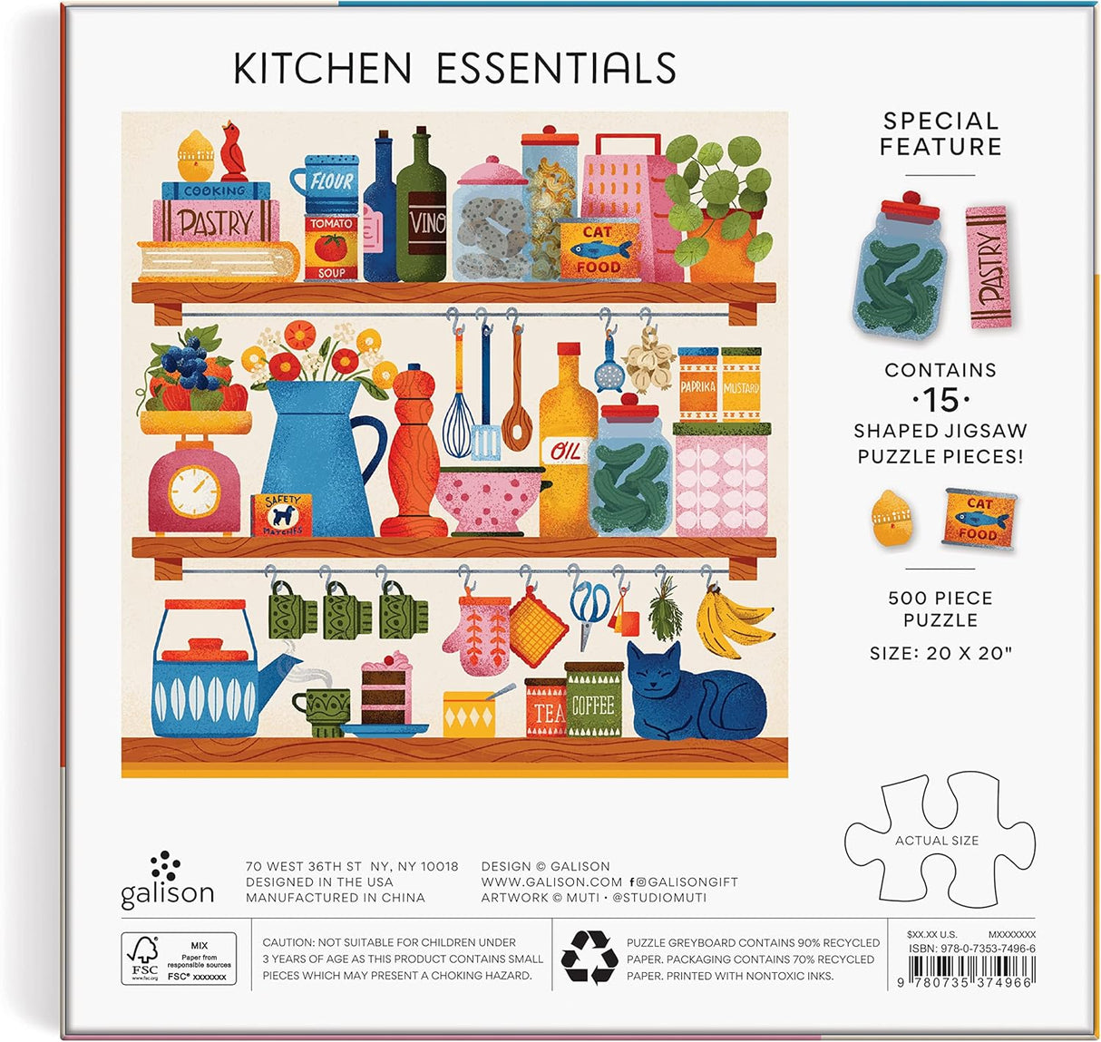 Galison Kitchen Essentials Jigsaw Puzzle - 500 Piece