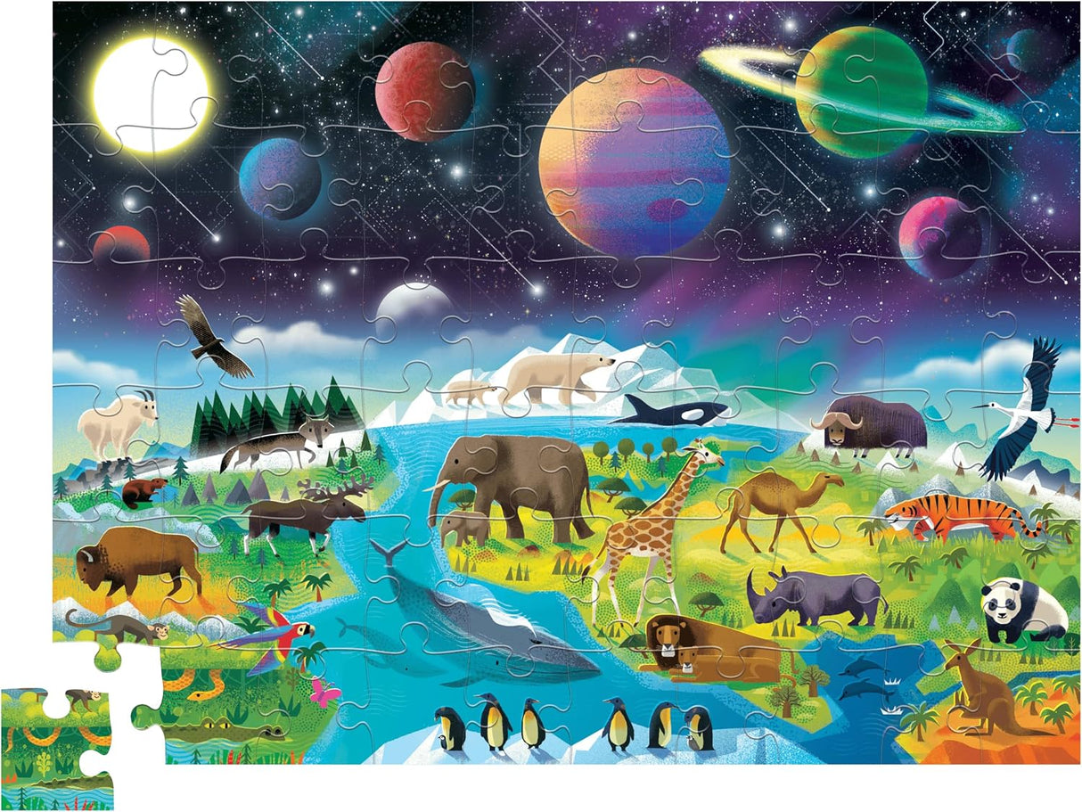 Crocodile Creek: 60pc Above & Below Puzzle - Earth & Space
