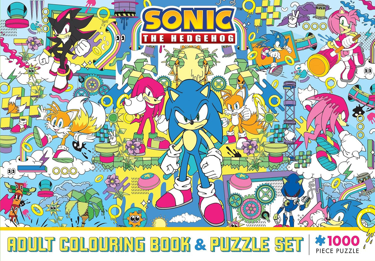 Sonic The Hedgehog: Adult Colouring Book and Puzzle Set (Sega: 1000 Pieces)