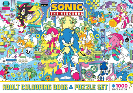 Sonic The Hedgehog: Adult Colouring Book and Puzzle Set (Sega: 1000 Pieces)