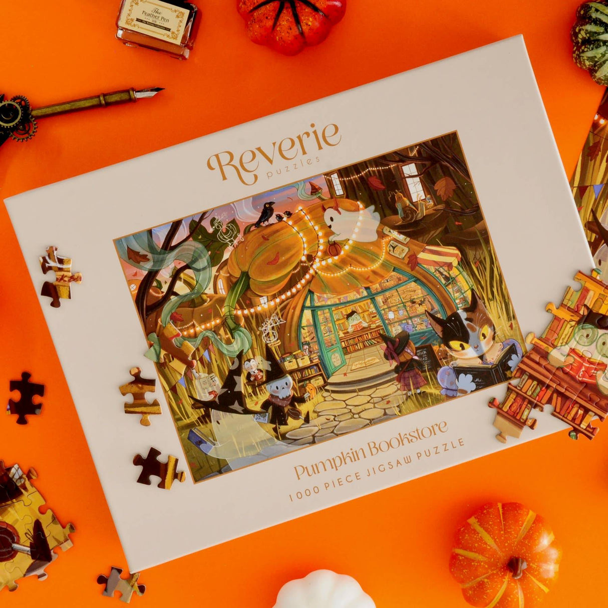 Reverie Puzzles: Pumpkin Bookstore Jigsaw Puzzle - 1000 Pieces