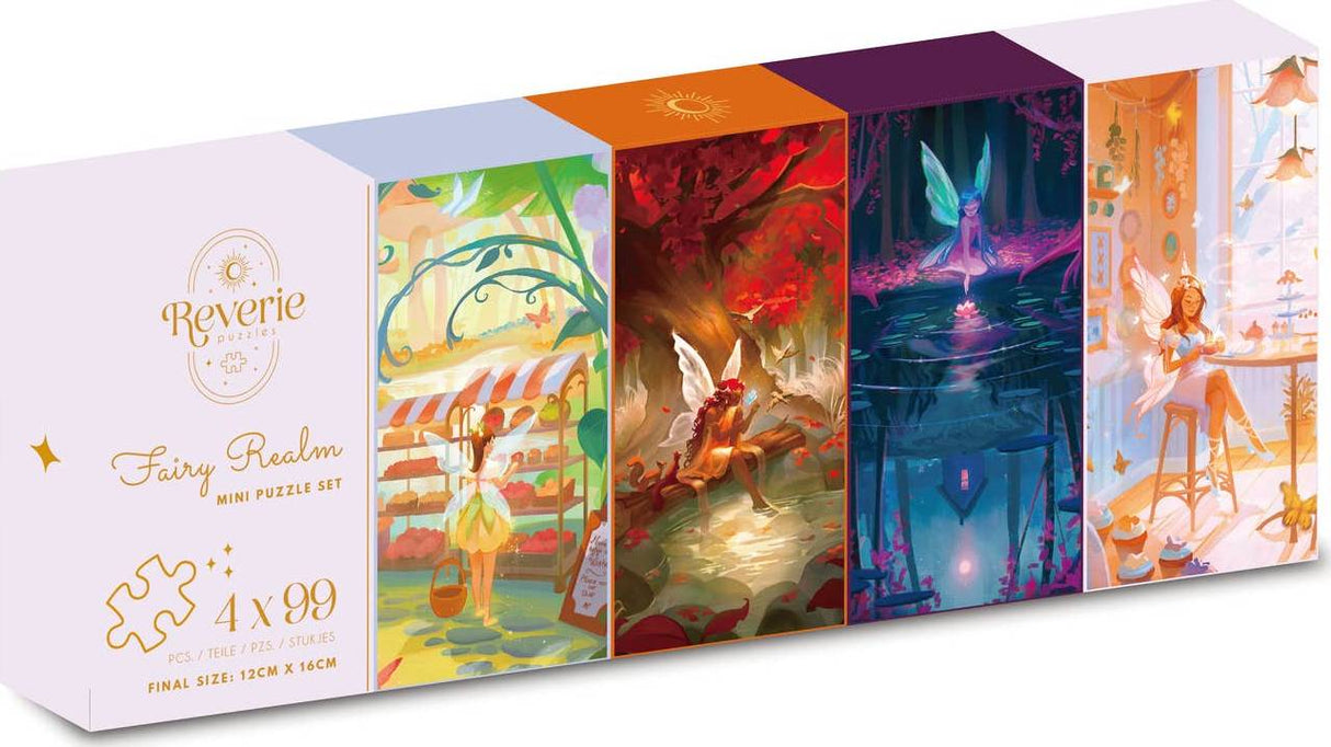 Reverie Puzzles: Fairy Realm 4 x 99 Piece Mini Puzzle Set