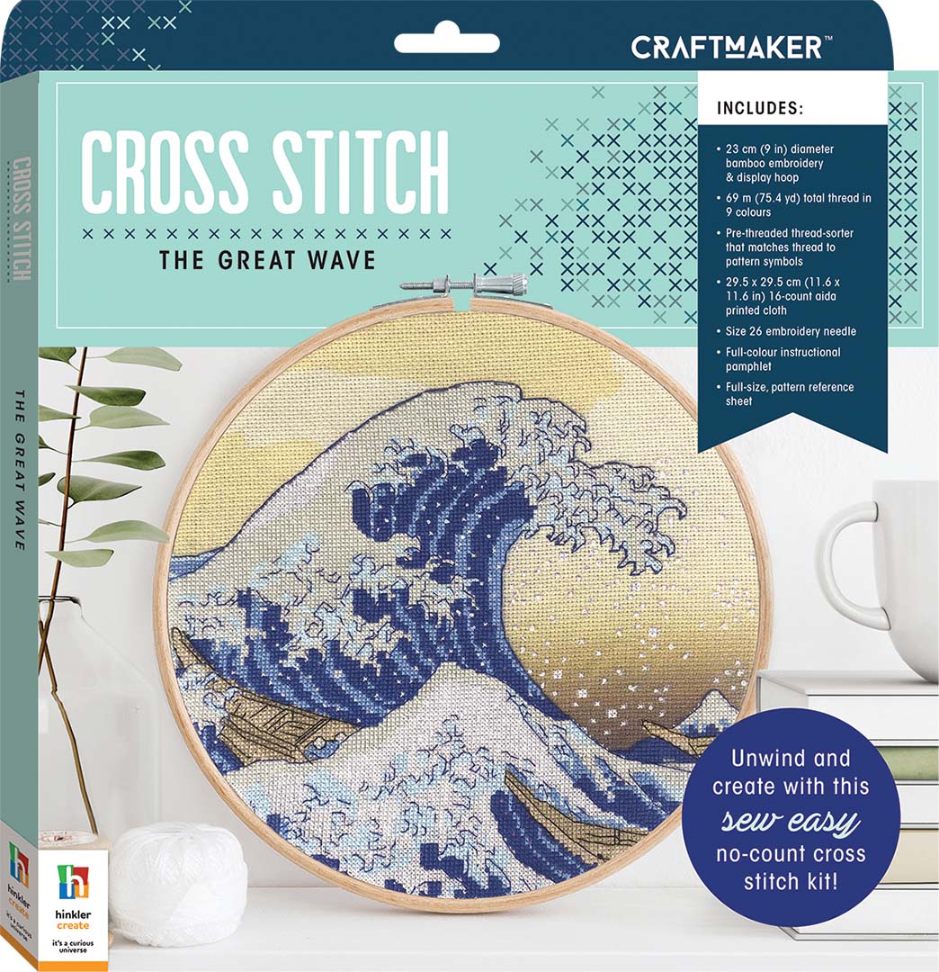 Craft Maker Cross-stitch Kit: The Great Wave Off Kanagawa
