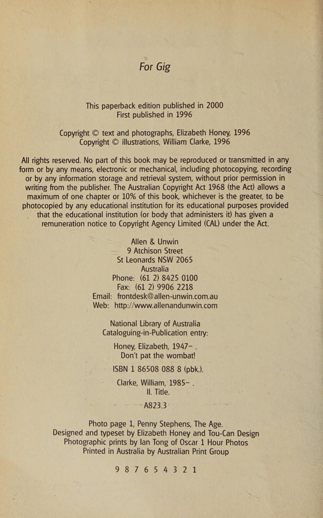 Don't Pat the Wombat!