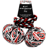 NZ Poi Maori Patterned Fabric Red