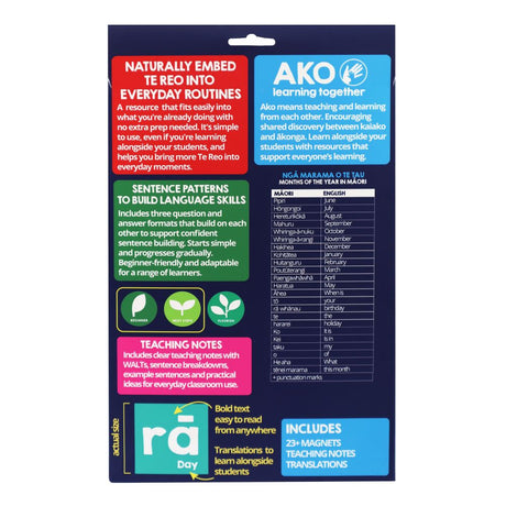 Magnetic Months in Te Reo Māori (23 Pieces)