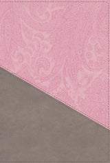 NIV, Personal Size Bible, Large Print, Leathersoft, Pink/Gray, Red Letter, Comfort Print