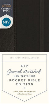 NIV, Journal the Word New Testament (Perfect for Note-Taking), Pocket Bible Edition, Hardcover, Black, Red Letter, Comfort Print