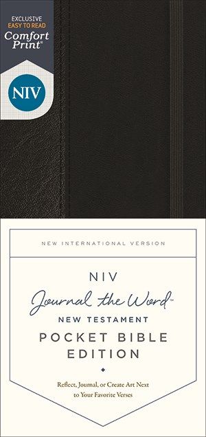 NIV, Journal the Word New Testament (Perfect for Note-Taking), Pocket Bible Edition, Hardcover, Black, Red Letter, Comfort Print