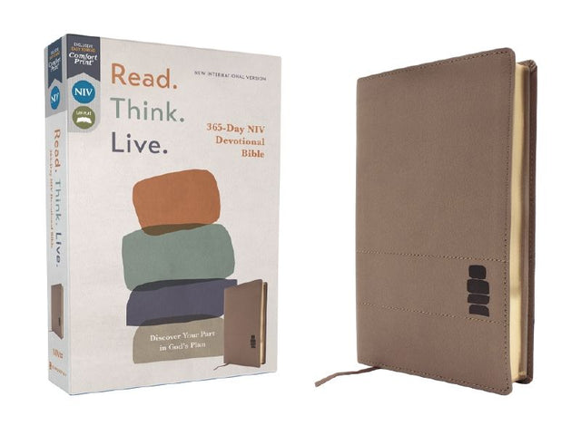 NIV, Read. Think. Live., Leathersoft, Brown, Comfort Print