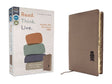 NIV, Read. Think. Live., Leathersoft, Brown, Thumb Indexed, Comfort Print