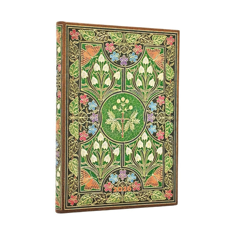 2026 Poetry in Bloom Midi 12-month Verso Hardcover Flexi Dayplanner 2026 (Elastic Band Closure)