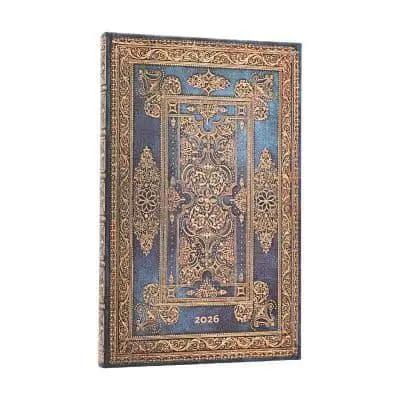 2026 Blue Luxe (Luxe Design) Maxi 12-month Vertical Hardcover Flexi Dayplanner 2026 (Elastic Band Closure)