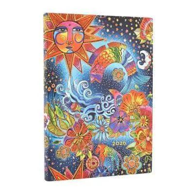 2026 Celestial Magic (Whimsical Creations) Midi 12-month Horizontal Softcover Flexi Dayplanner 2026 (Elastic Band Closure)