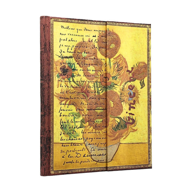 Van Gogh Sunflowers (Embellished Manuscripts Collection) Ultra Lined Hardcover Journal (Elastic Band Closure)