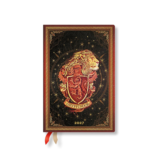 2027 Gryffindor Diary (Harry Potter Collection) Mini 12-Month Hardcover Dayplanner (Elastic Band Closure) Horizontal