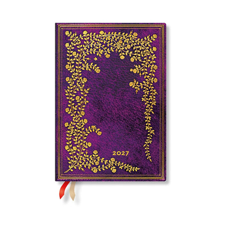 2027 New York Rose (Gilded Age) Midi 12-Month Hardcover Dayplanner (Elastic Band Closure)  Horizontal