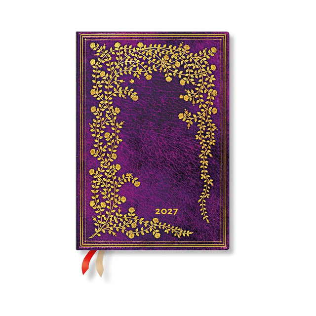 2027 New York Rose (Gilded Age) Midi 12-Month Hardcover Dayplanner (Elastic Band Closure)  Horizontal