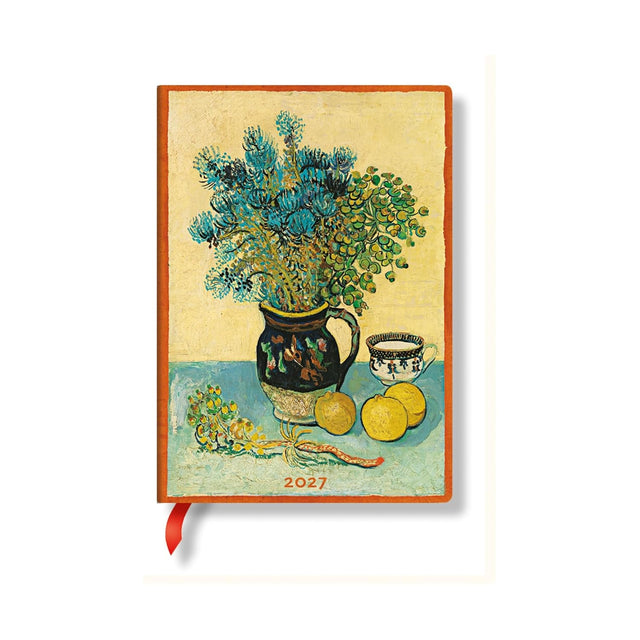 2027 Van Gogh’s Still Life Midi 12-Month Hardcover Dayplanner (Elastic Band Closure) Vertical