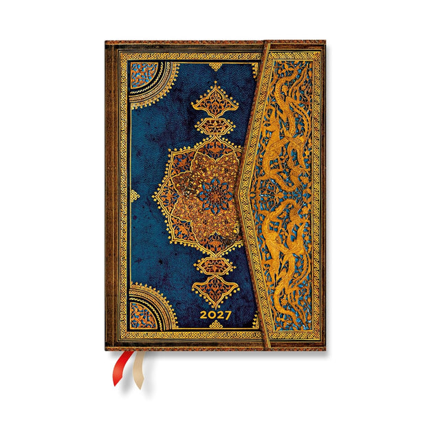 2027 Safavid Indigo (Safavid Binding Art) Midi 12-Month Hardcover Dayplanner (Wrap Closure) Verso
