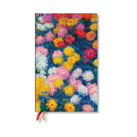 2027 Monet’s Chrysanthemums Maxi 12-Month Hardcover Dayplanner (Elastic Band Closure) Vertical