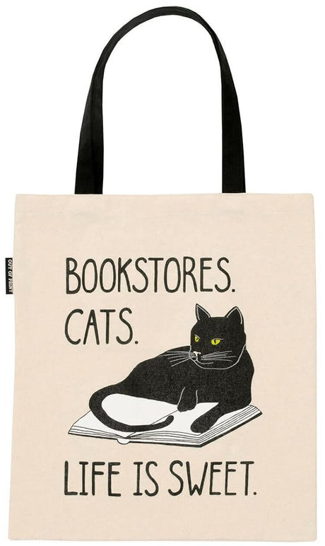 Bookstores. Cats. Life is Sweet. Tote Bag