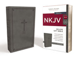 NKJV, Deluxe Gift Bible, Leathersoft, Gray, Red Letter, Comfort Print