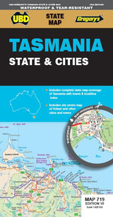 Tasmania State & Cities 719 Map 10th ed (waterproof)
