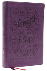 NKJV, Giant Print Center-Column Reference Bible, Verse Art Cover Collection, Leathersoft, Purple, Red Letter, Comfort Print