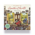 Jigsaw puzzle box featuring a scene from 'The World of Agatha Christie' with a woman in a red dress sitting in a room.