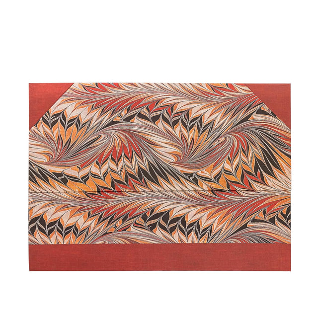 Rubedo (Cockerell Marbled Paper) Document Folder (Wrap Closure)