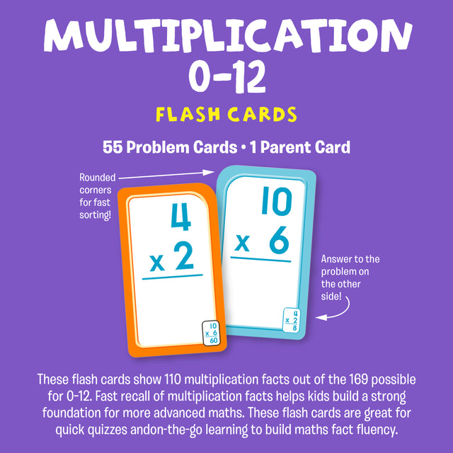 School Zone Flash Cards Multiplication 0-12