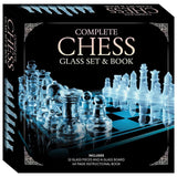 Deluxe Glass Chess Set & Book