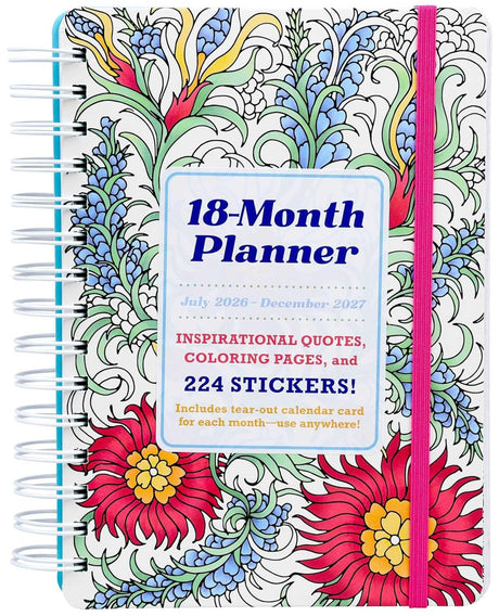 18-Month Coloring Planner: July 2026-December 2027