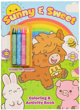 Sunny & Sweet: Coloring & Activity with Crayons and 50+ Stickers