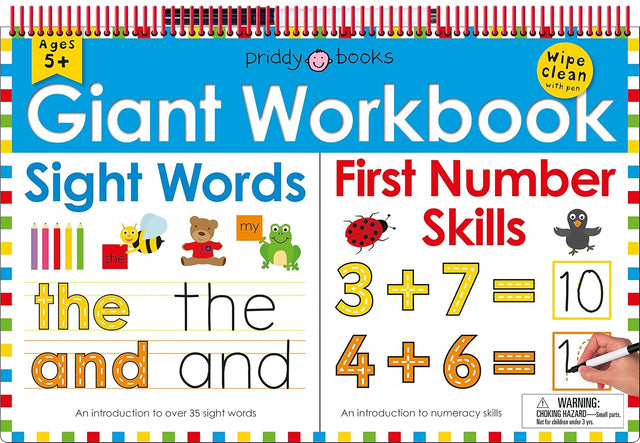 Giant Wipe Clean Workbook: First Number Skills / Sight Words