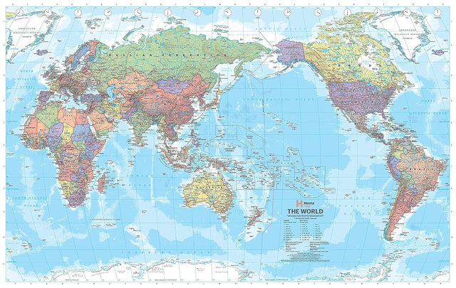 World Political Pacific Centred Map