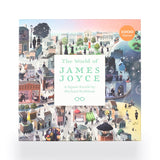 Puzzle box titled 'The World of James Joyce' with colorful illustrations on a white background