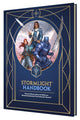 Book titled 'Stormlight Handbook' with illustrations of characters on a blue background