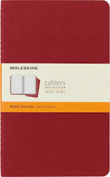 Moleskine Ruled Cahier L - Red Cover (3 Set)
