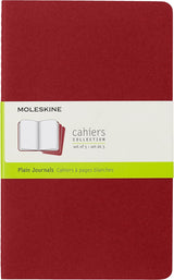 Moleskine Plain Cahier L - Red Cover (3 Set)
