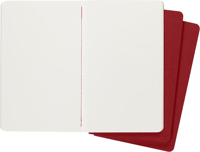 Moleskine Plain Cahier L - Red Cover (3 Set)