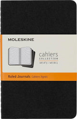 Moleskine Ruled Cahier - Black Cover (3 Set)