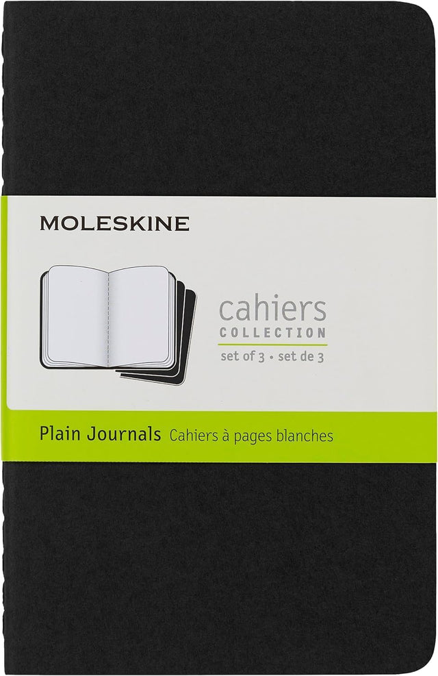 Moleskine Plain Cahier - Black Cover (3 Set)