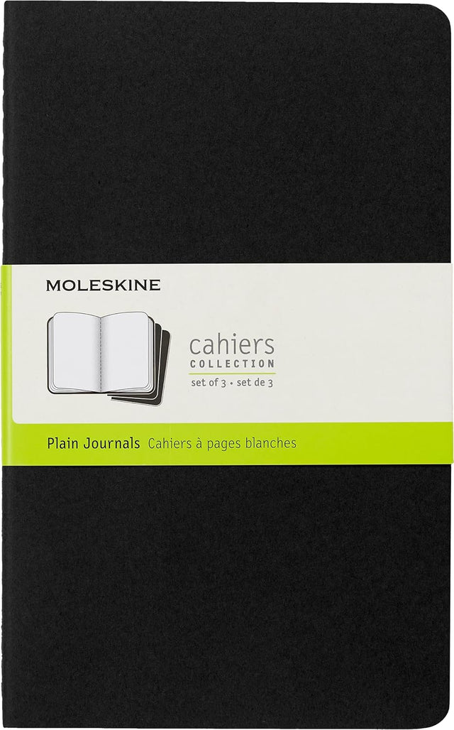 Moleskine Plain Cahier L - Black Cover (3 Set)